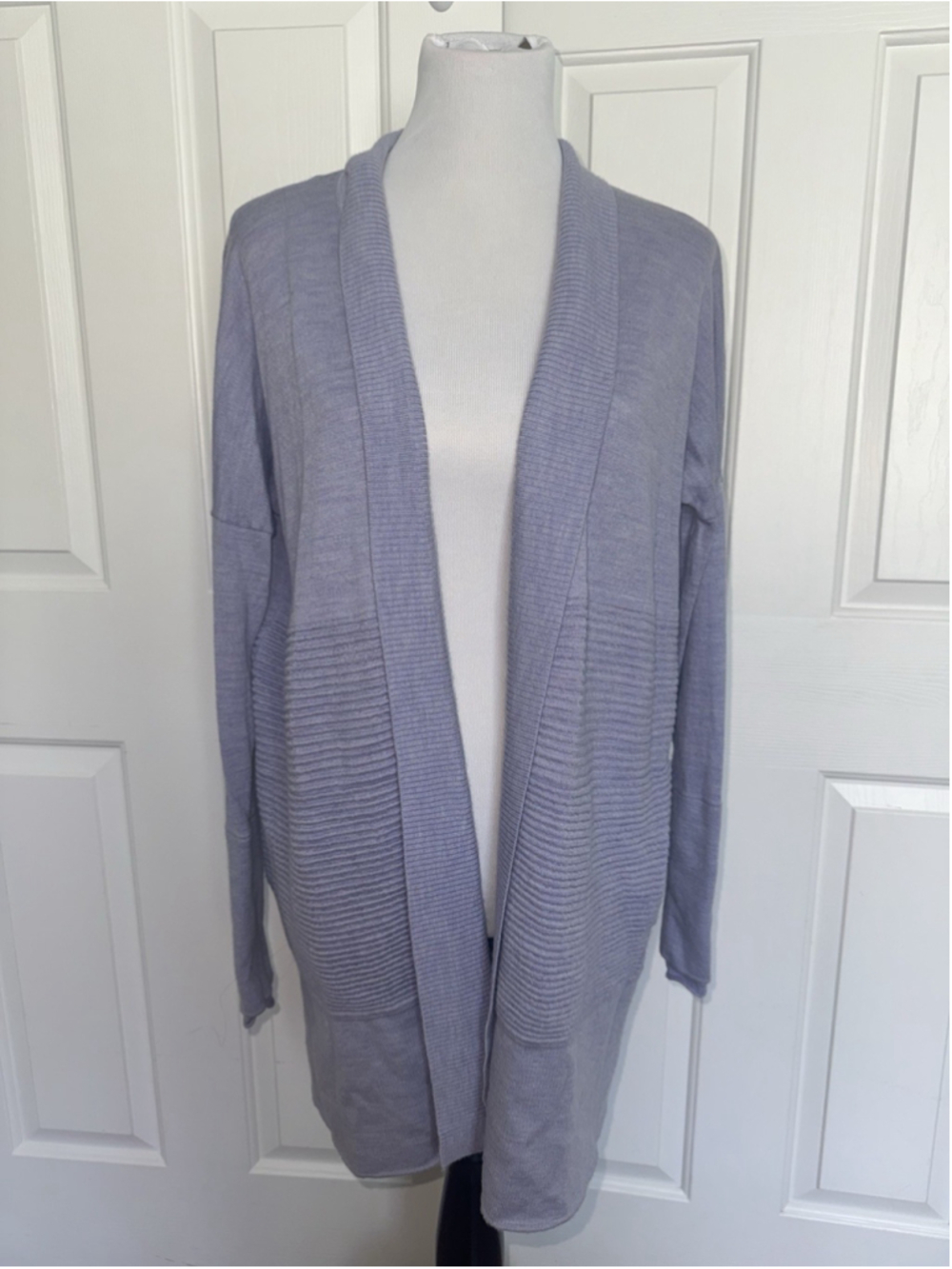 Lululemon Sit In Lotus Wrap Merino Wool Cardigan Lavender Cozy Size 8 Athleisure